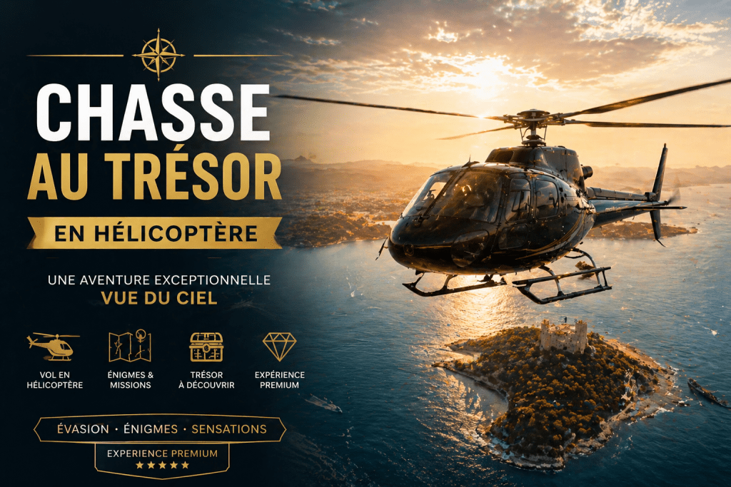 Chasse au trésor en hélicoptère — une aventure exceptionnelle vue du ciel